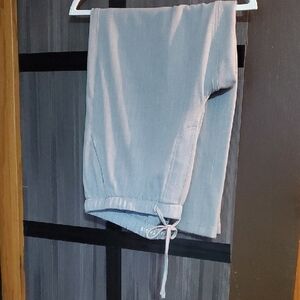 American Eagle Outfitters Heather Gray Drawstring Pants Wide Leg Elegant